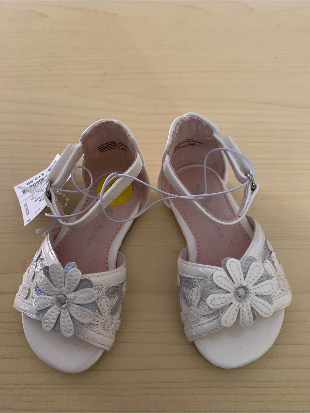 White Floral Mary Jane Kids Shoes